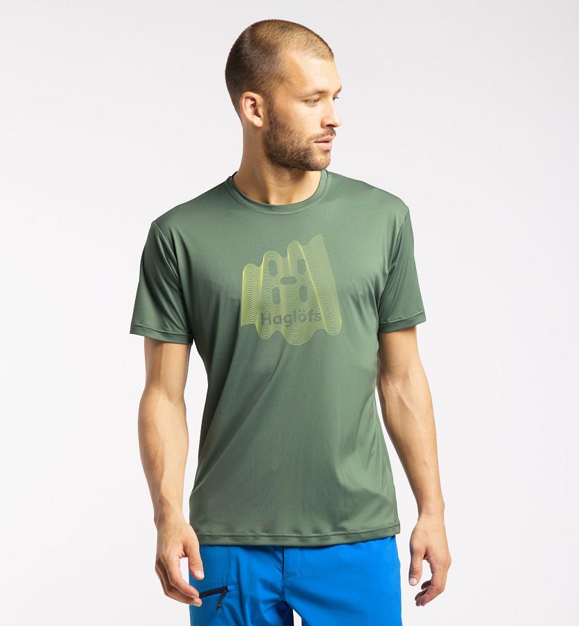 Haglöfs Mens Glee T-Shirt Dark Green New Zealand 60532OSGN